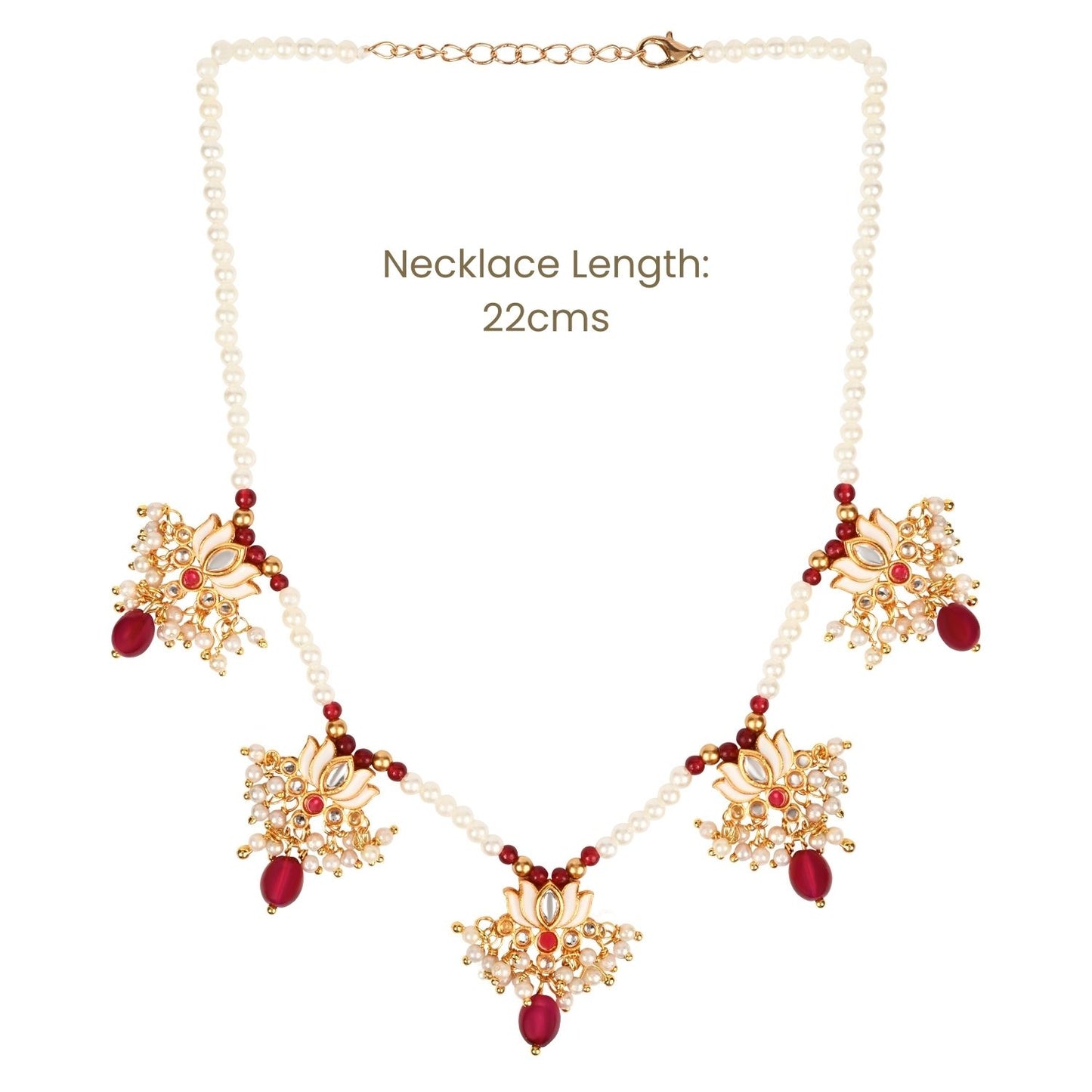 Kundan Lotus Jewellery Set for Girls