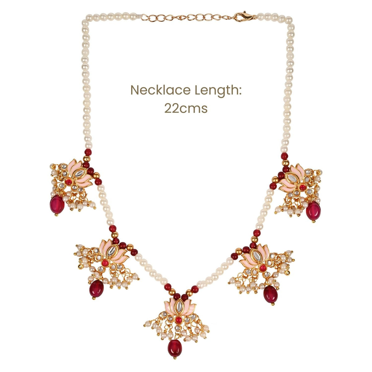 Kundan Lotus Jewellery Set for Girls