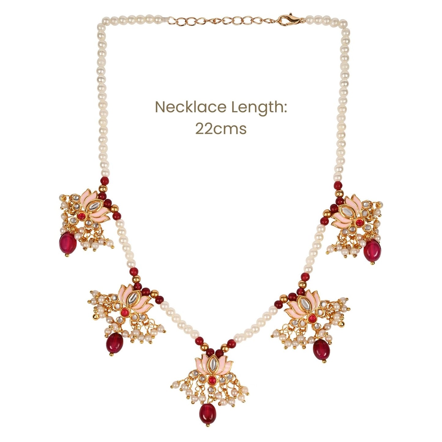 Kundan Lotus Jewellery Set for Girls