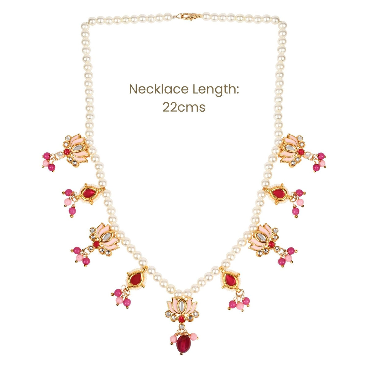 Kundan Lotus Jewellery Set for Girls