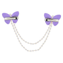 Load image into Gallery viewer, Butterfly Glitter Charm Beaded Hair Clip
