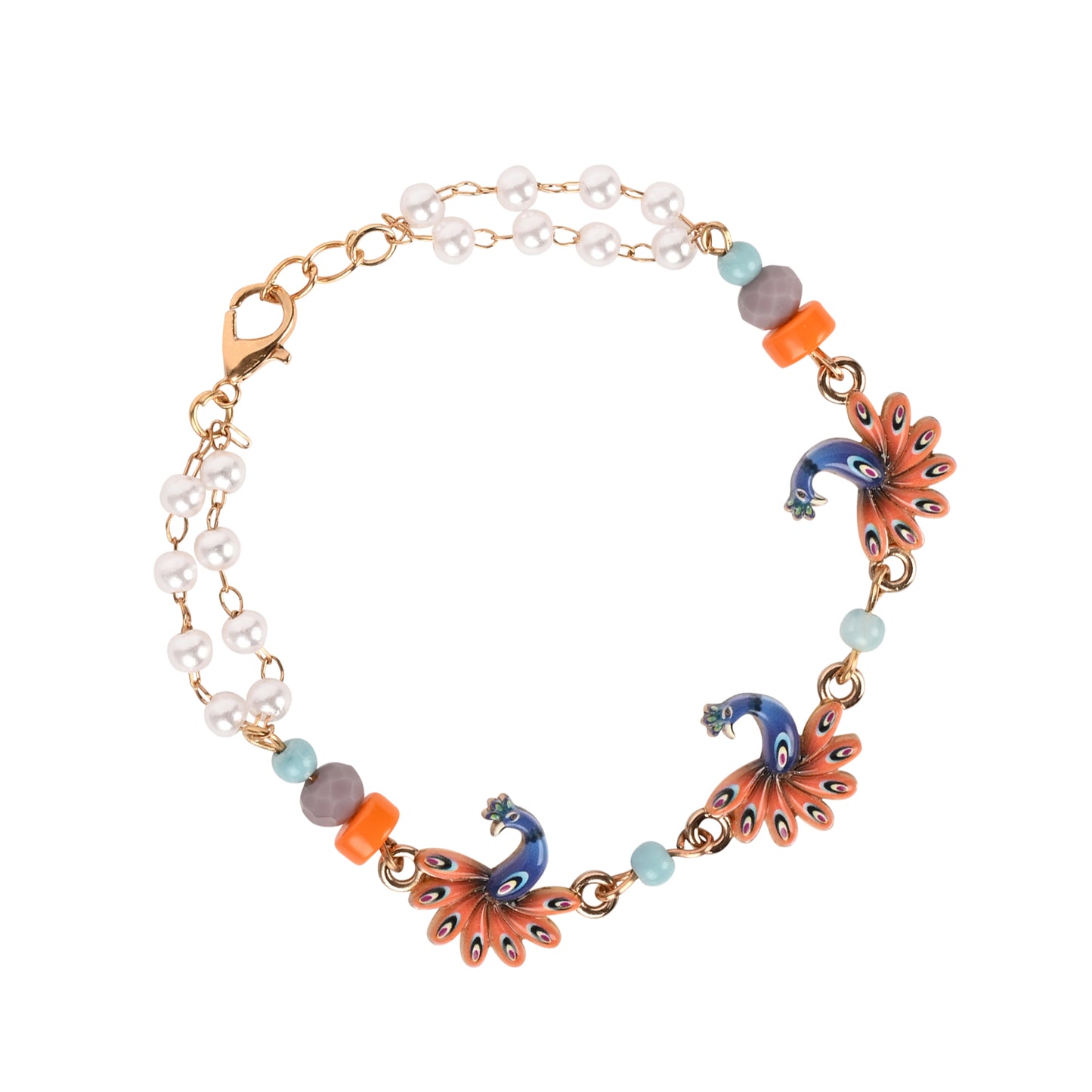 Peacock Tassel Bracelet Rakhi Set for Bhai Bhabhi