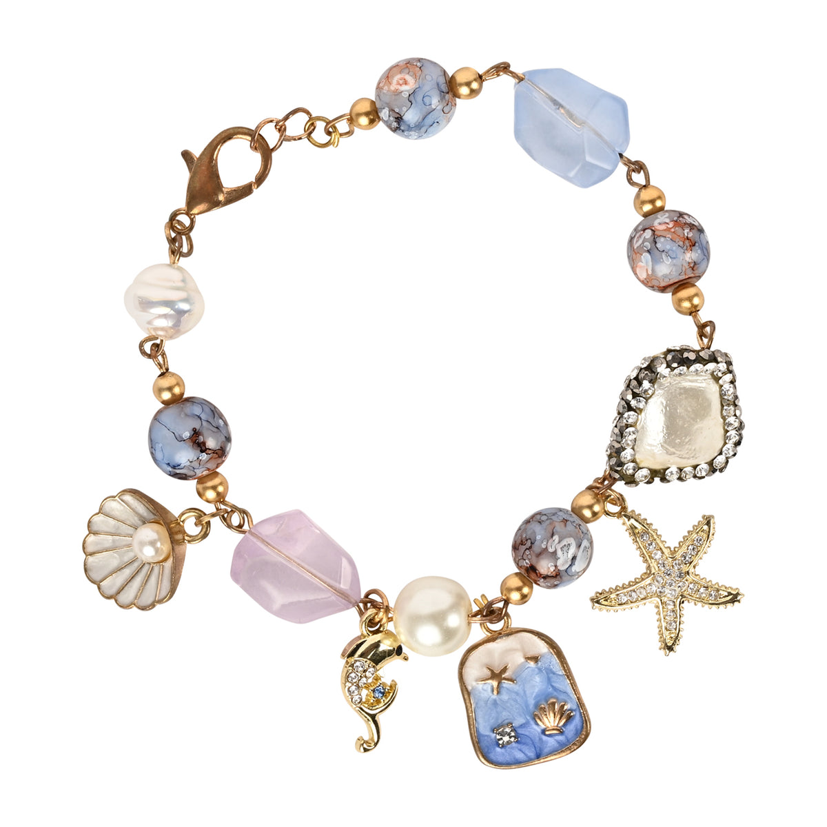 Sea Charms Bracelet Rakhi Set for Bhai Bhabhi