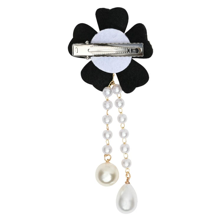 Glitter Pearl Floral Beaded Hair Clip