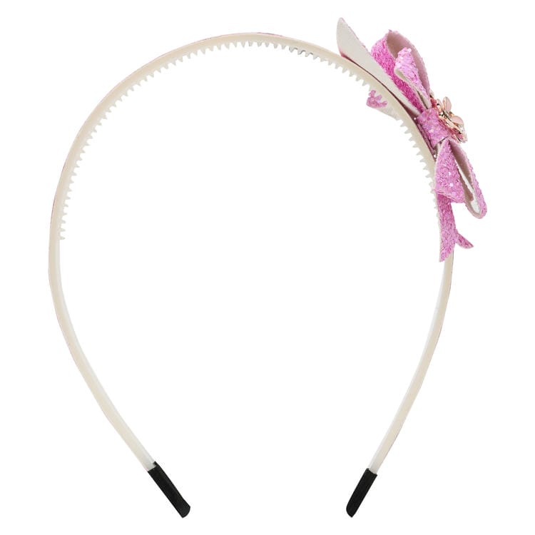 Floral Charm Glitter Bow Hair Band