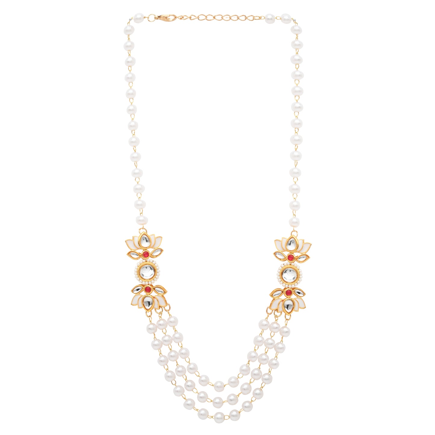 Kundan Lotus Jewellery Set for Girls
