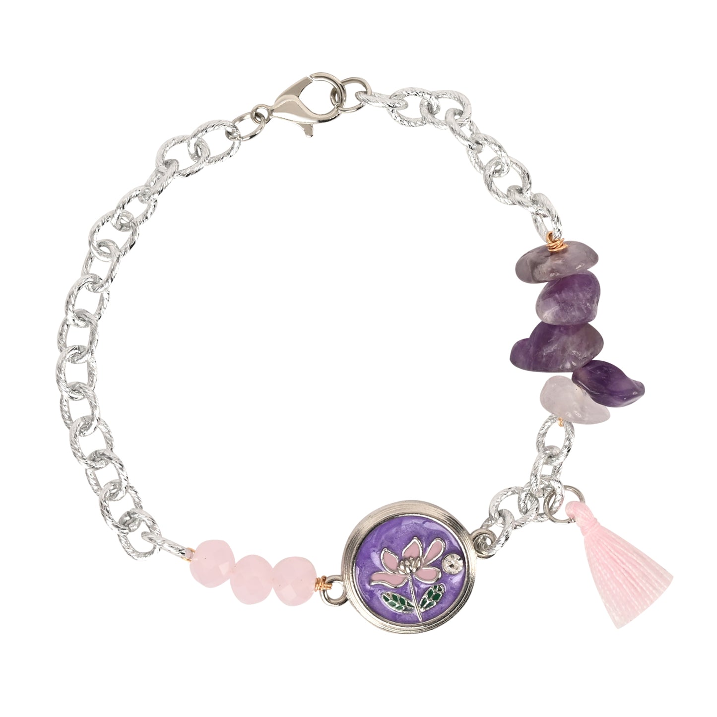 Floral Charm Bracelet Rakhi Set for Bhai Bhabhi