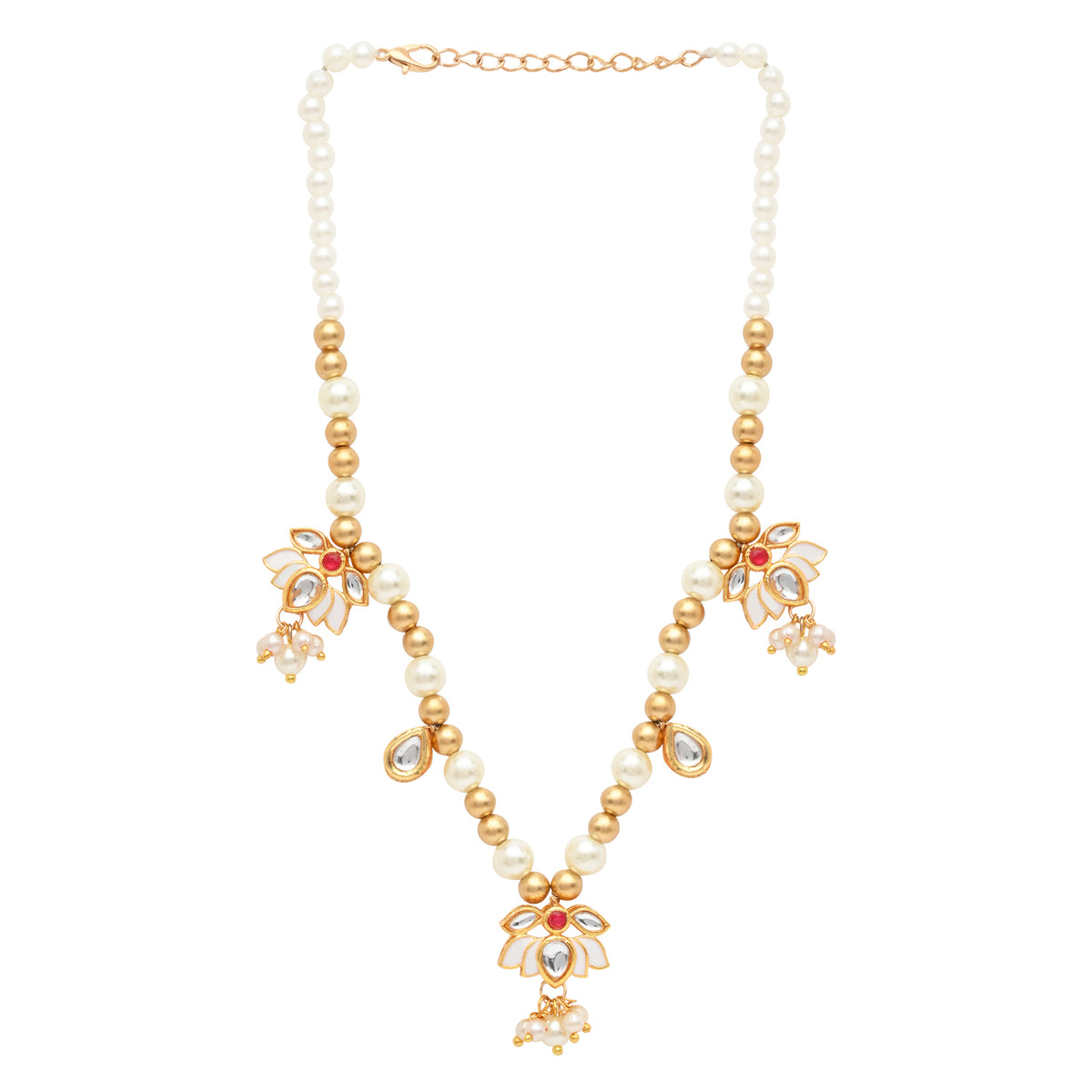 Kundan Lotus Jewellery Set for Girls