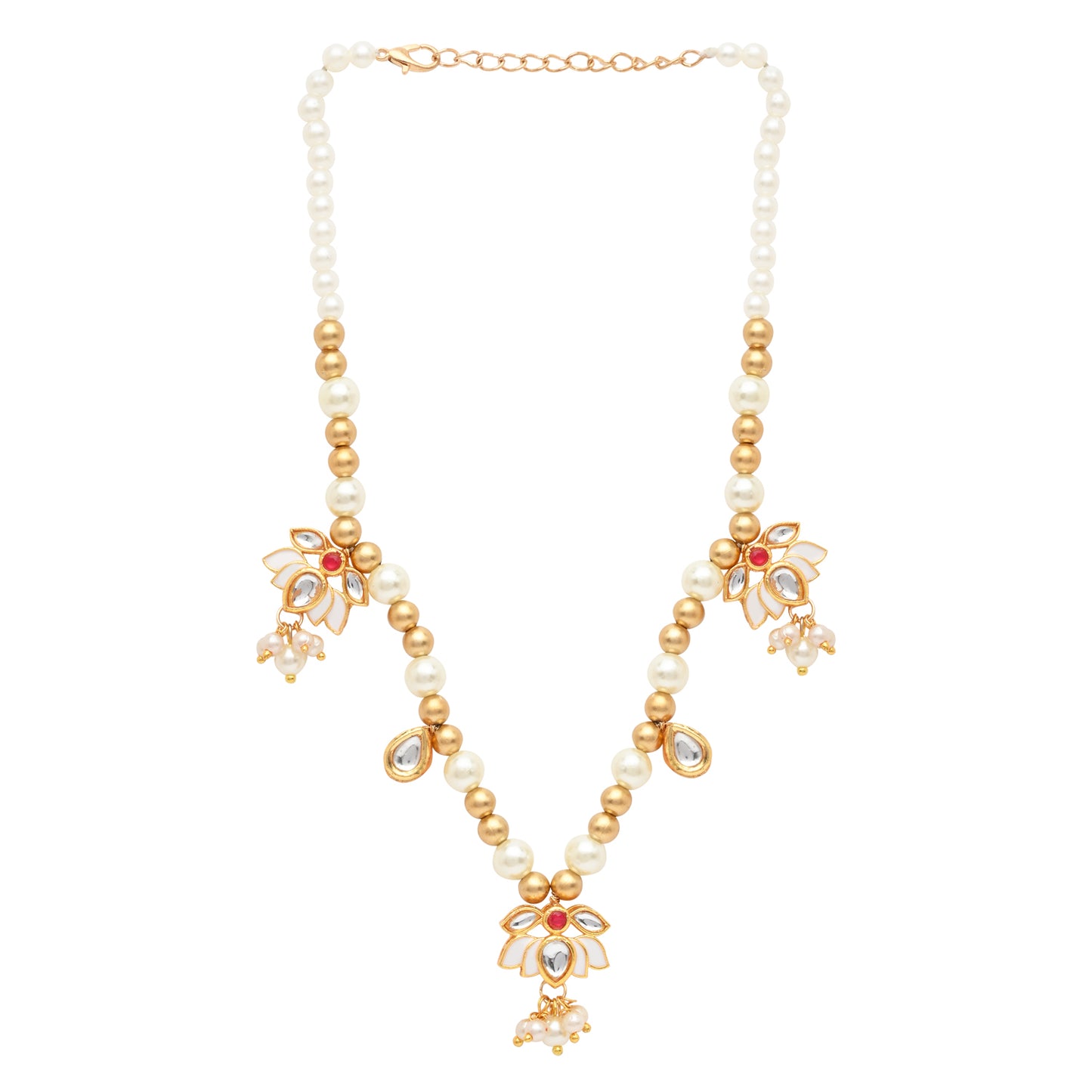 Kundan Lotus Jewellery Set for Girls