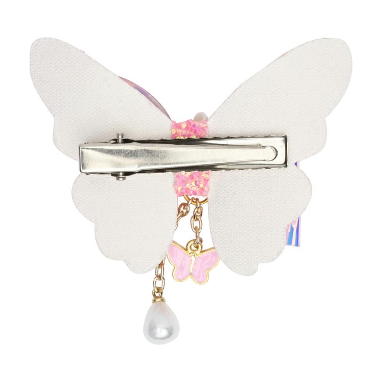 Floral Charm Butterfly Glitter Tassel Hair Clip