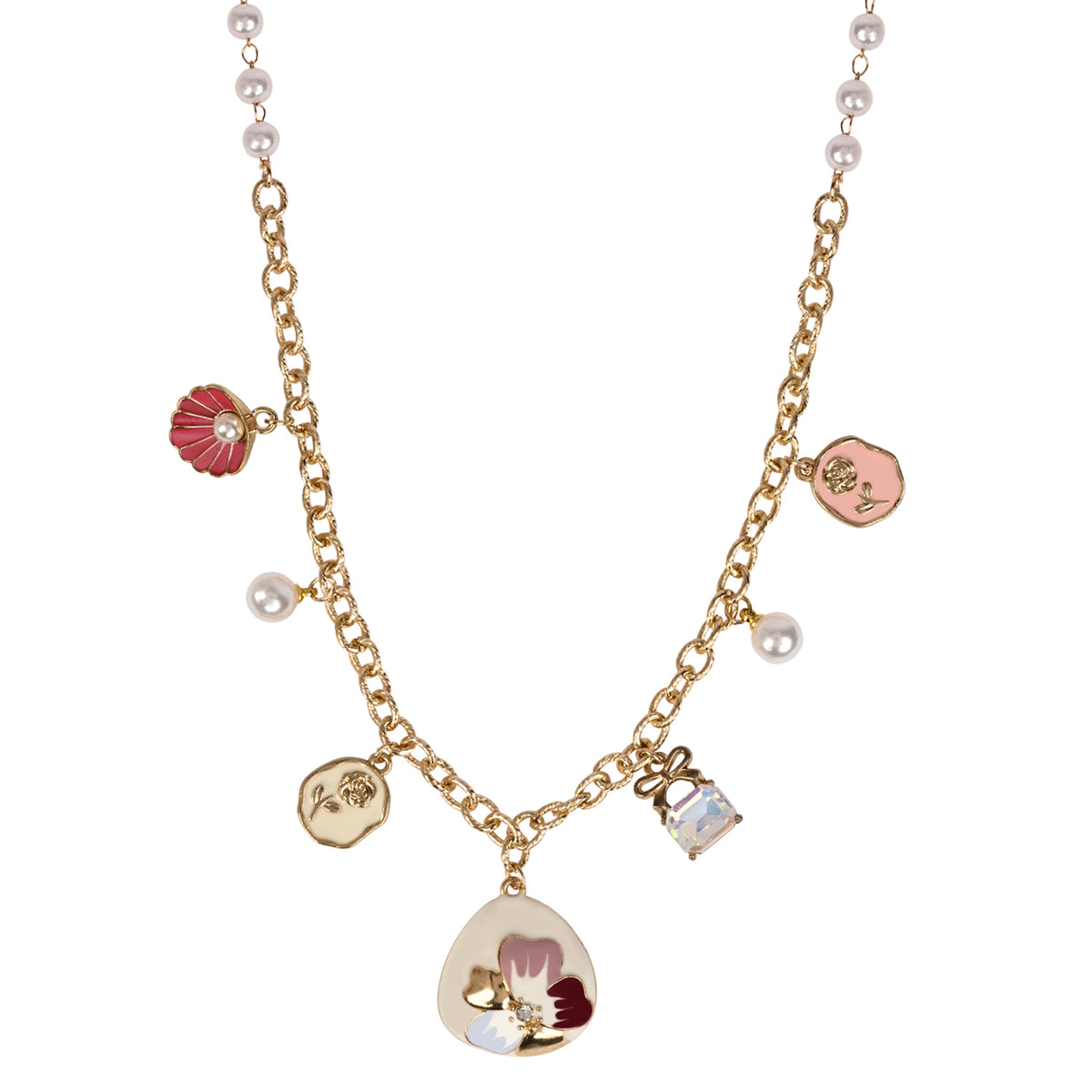 Floral Multi Charm Necklace