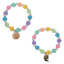 Load image into Gallery viewer, Unicorn Floral Smiley Charm Set of 2 Beaded Bracelets
