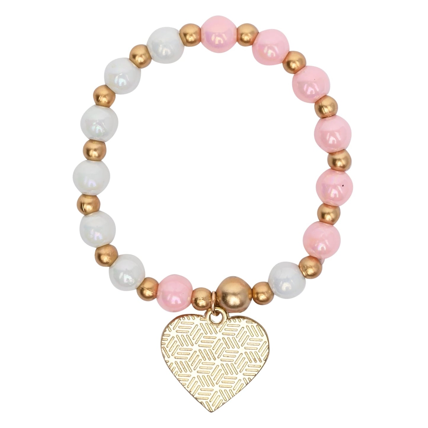 Heart Charm Beaded Bracelet