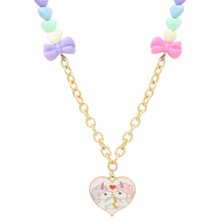 Unicorn Heart Charm Chain Necklace