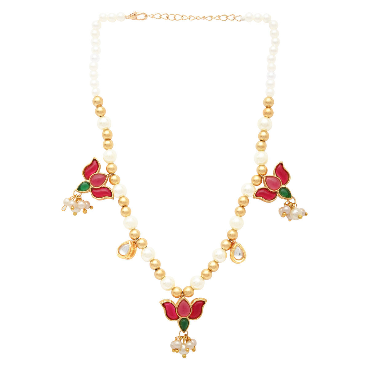 Kundan Lotus Jewellery Set for Girls