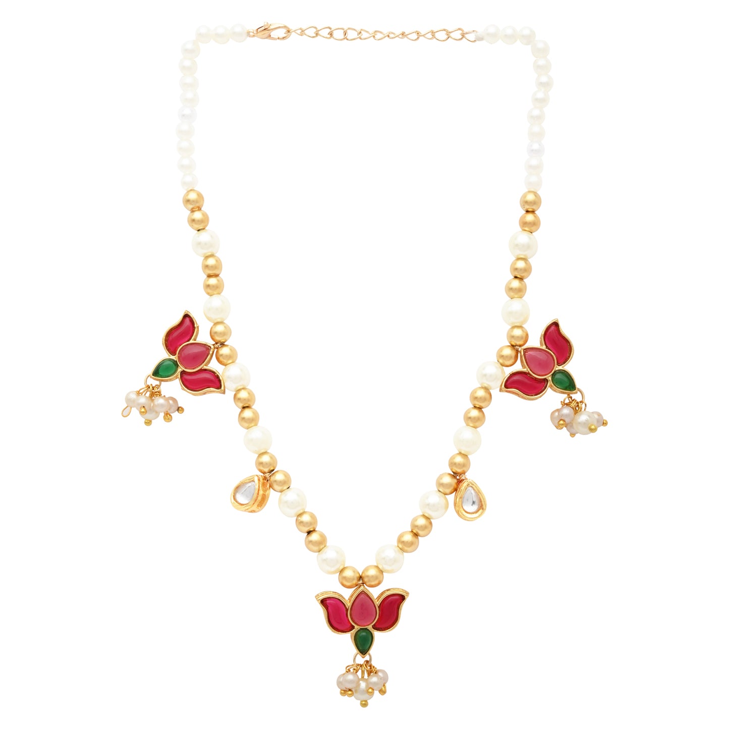 Kundan Lotus Jewellery Set for Girls