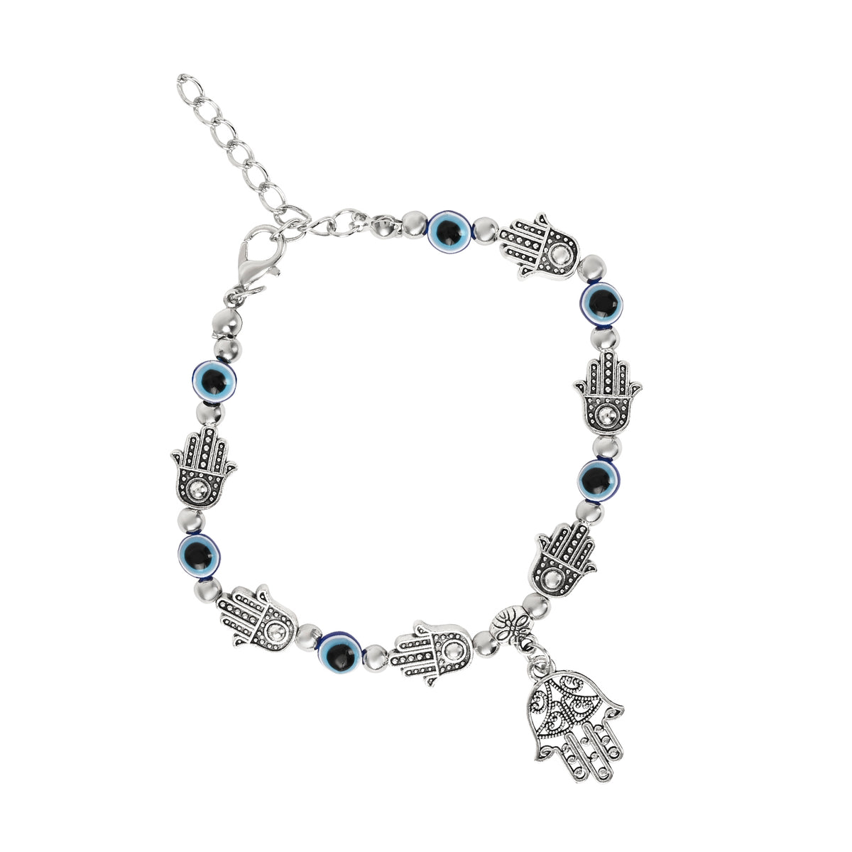 Hamsa Evil Eye Bracelet Rakhi Set for Bhai Bhabhi