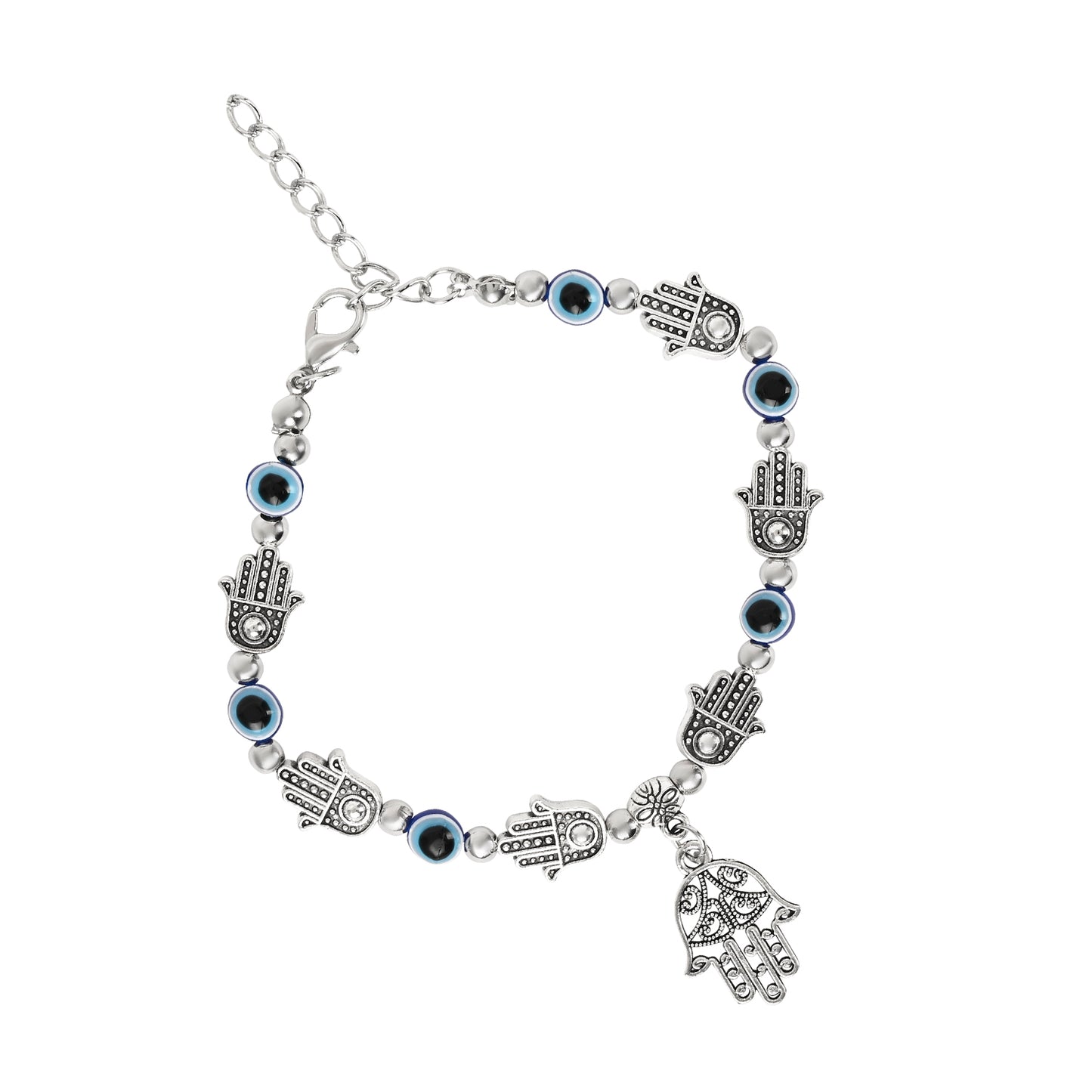 Hamsa Evil Eye Bracelet Rakhi Set for Bhai Bhabhi