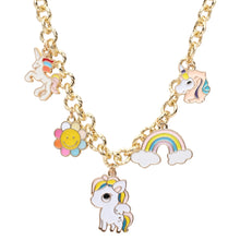 Load image into Gallery viewer, Unicorn Rainbow Multicharm Chain Necklace
