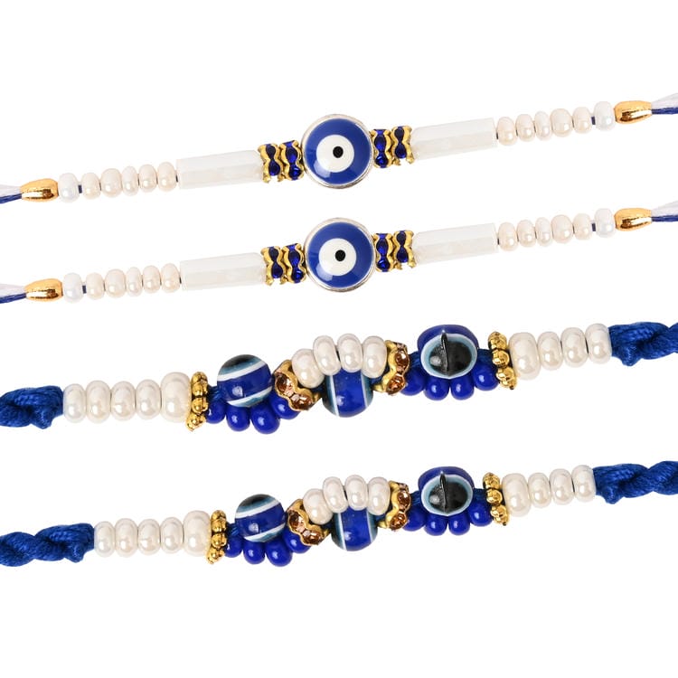 Set of 4 Evil Eye Beaded Rakhis
