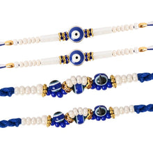 Load image into Gallery viewer, Set of 4 Evil Eye Beaded Rakhis
