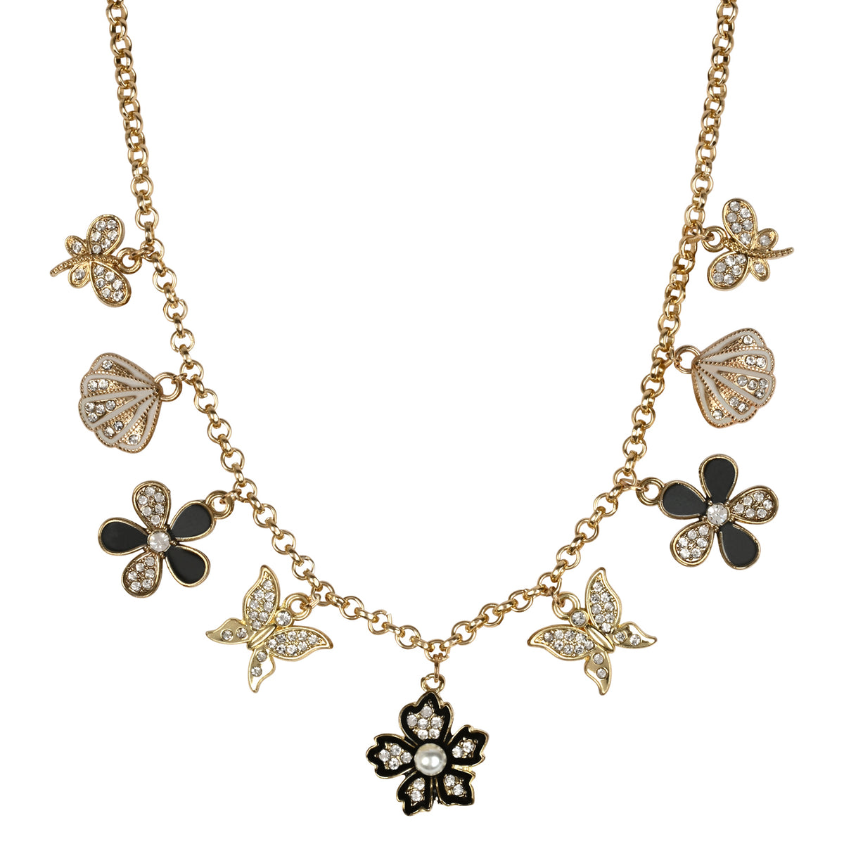 Diamond Stone Charm Necklace