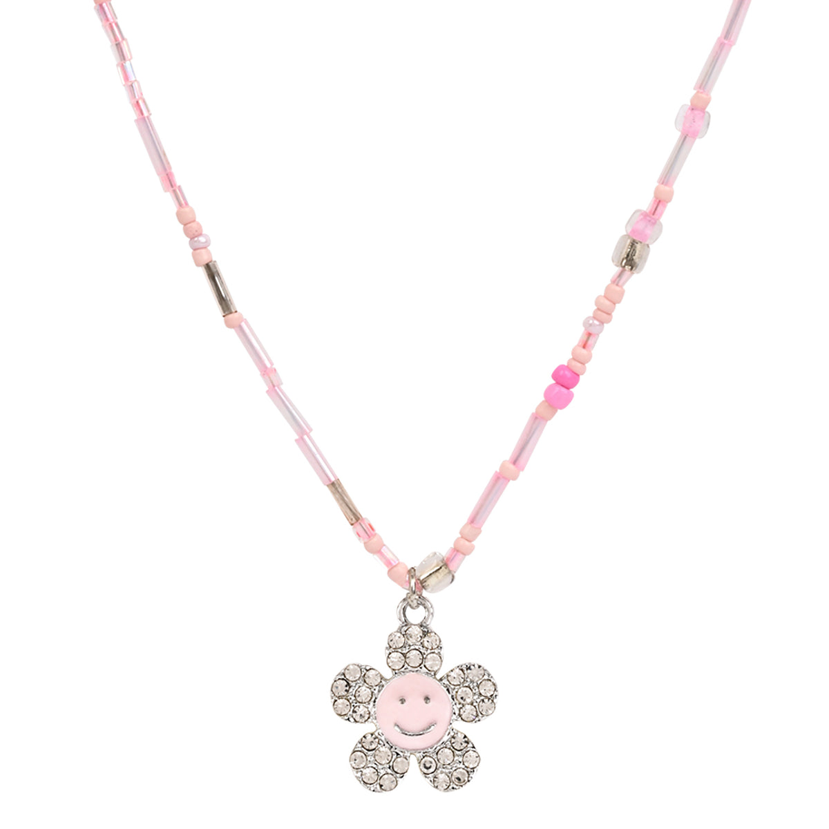 Smiley Diamond Charm Kids Necklace