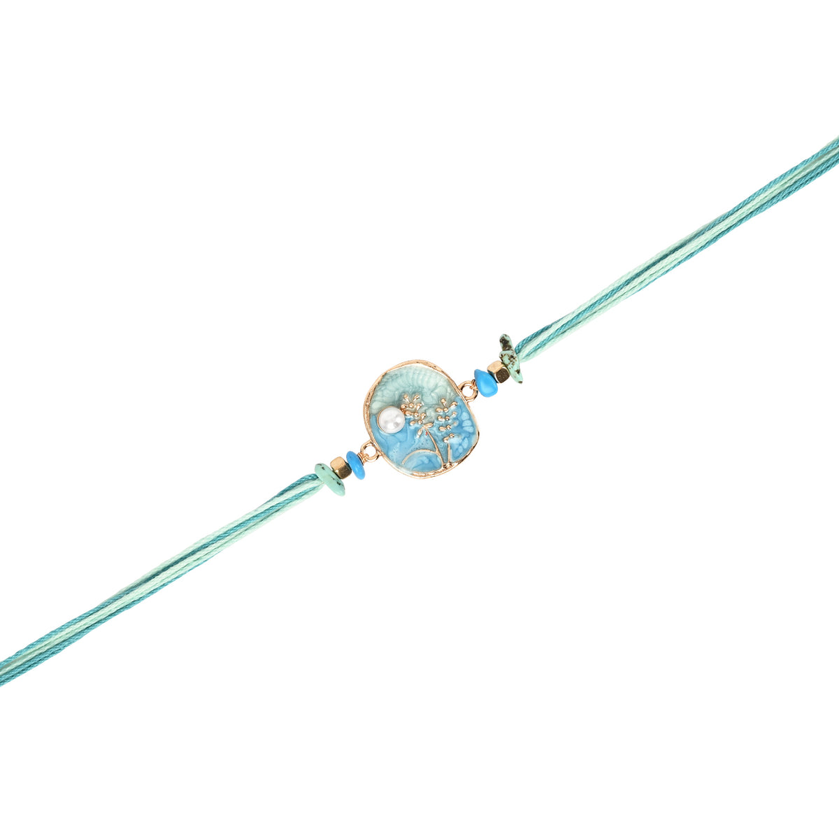 Floral Charm Bracelet Rakhi Set for Bhai Bhabhi
