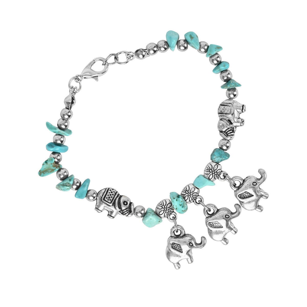Elephant Charm Bracelet Rakhi Set for Bhai Bhabhi