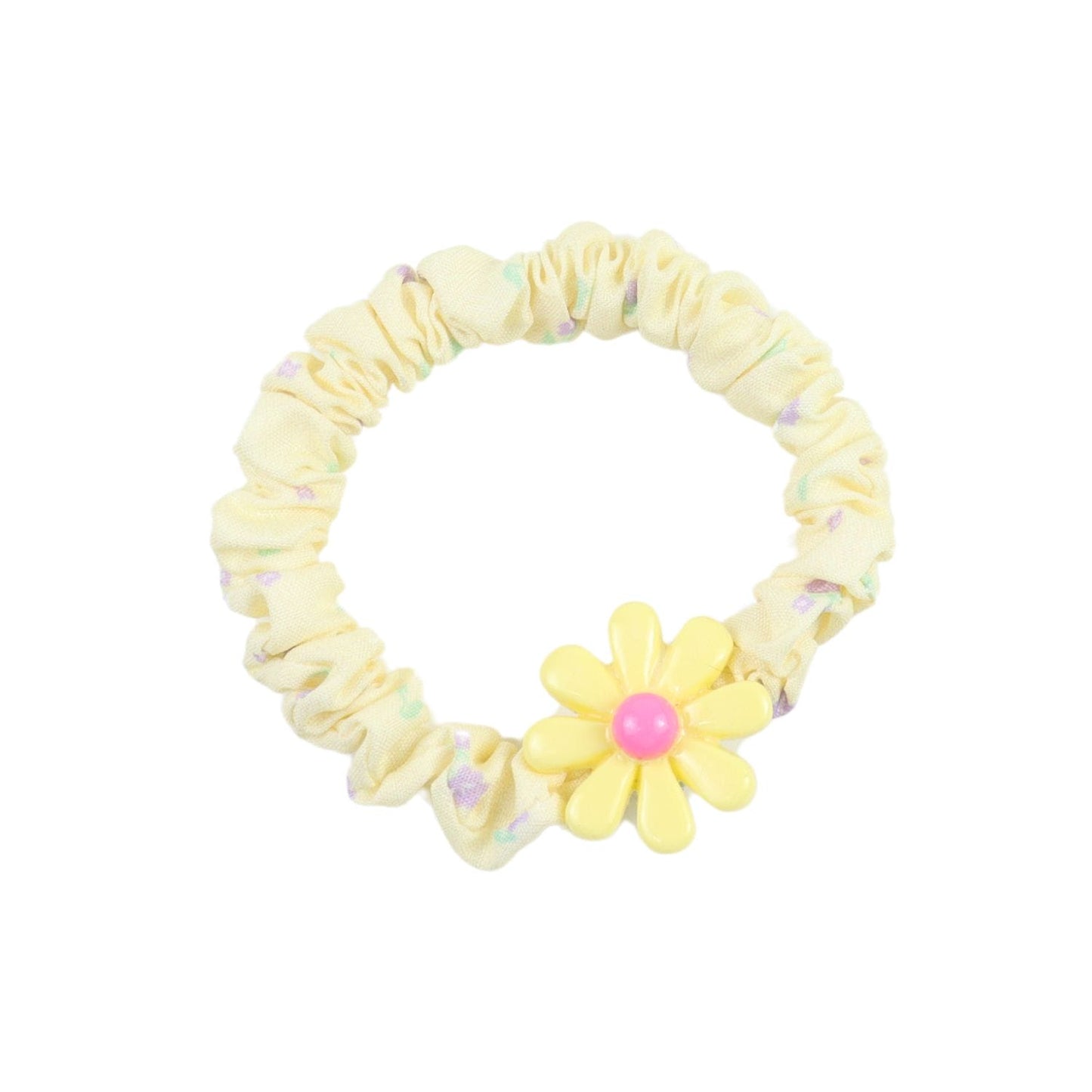 Floral Charms Set of 2 Fabric Hair Ties