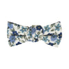 Floral Bow Hair Clips [Set of 4] - Blue & White