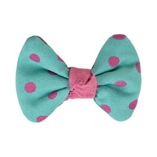Load image into Gallery viewer, Polka Dot Bow Hair Clips [Set of 3] - Blue Pink Green
