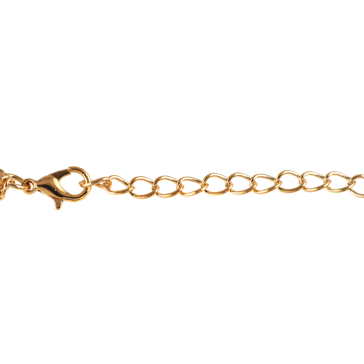 Multi Charm Gold Tone Beaded Bracelet
