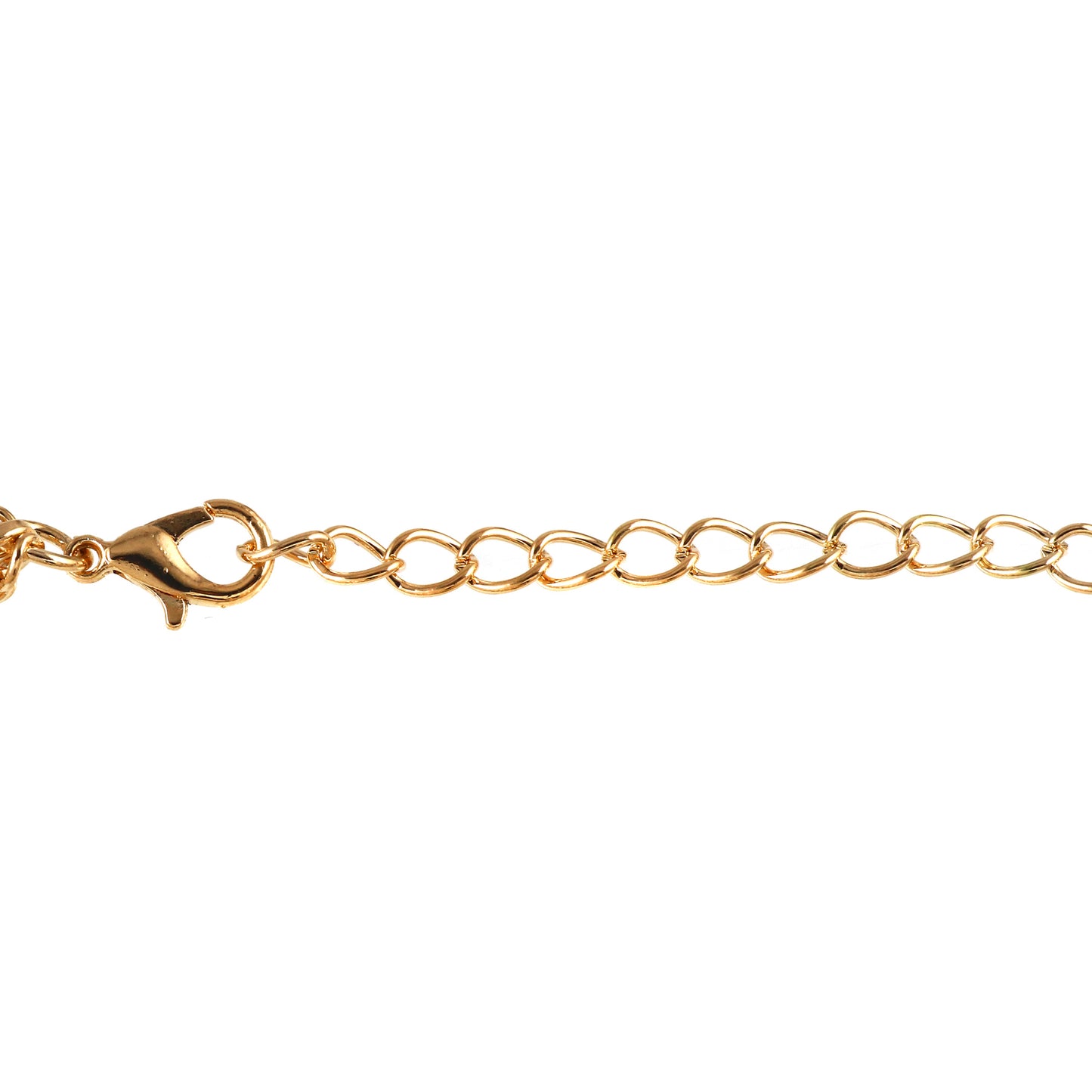 Multi Charm Gold Tone Beaded Bracelet