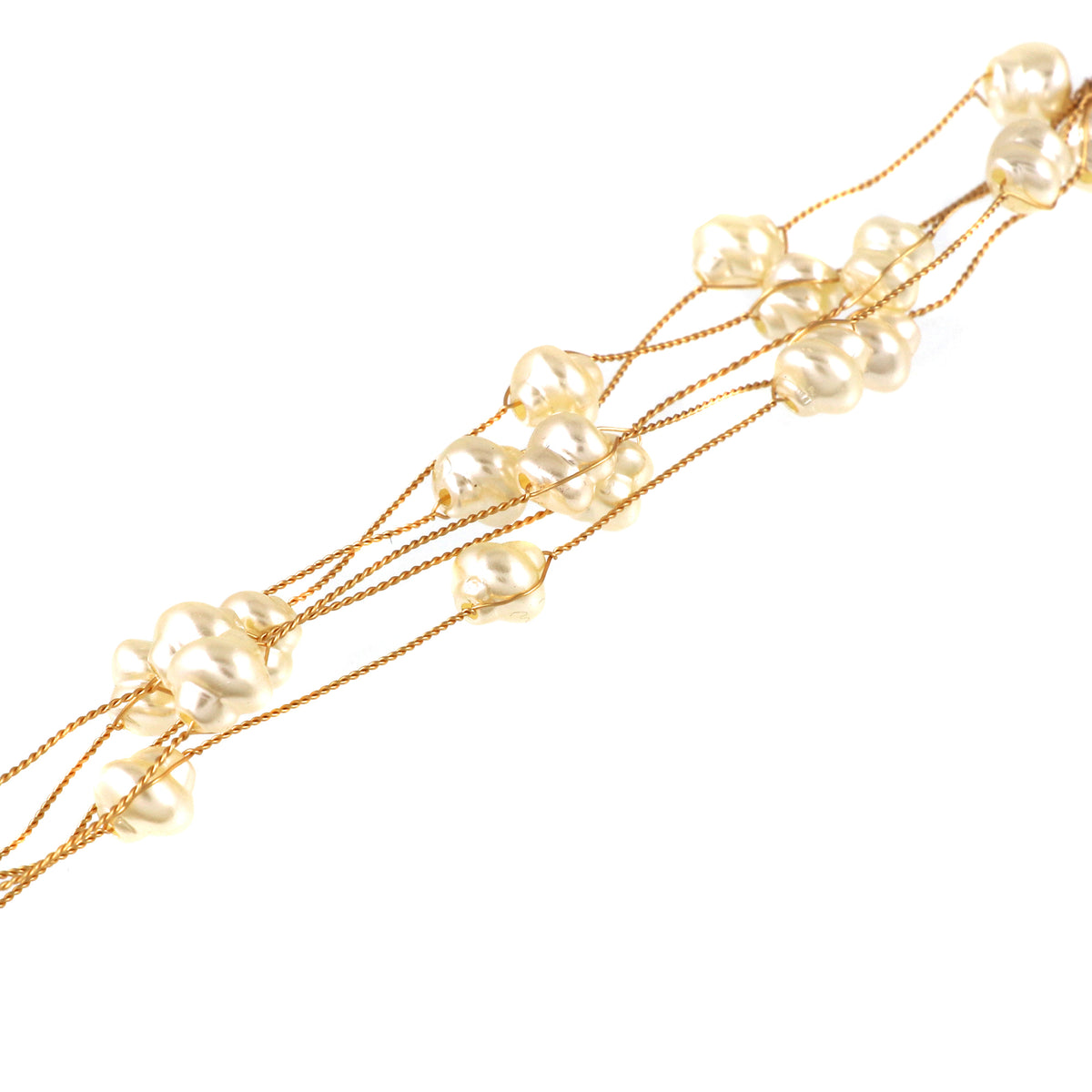 Gold Plated Pearl Multistrand Bracelet
