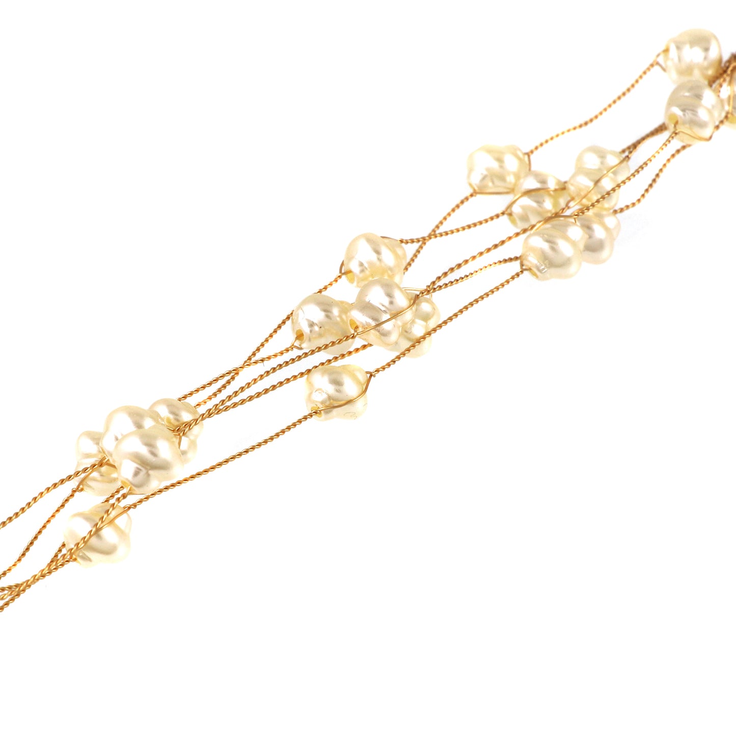Gold Plated Pearl Multistrand Bracelet