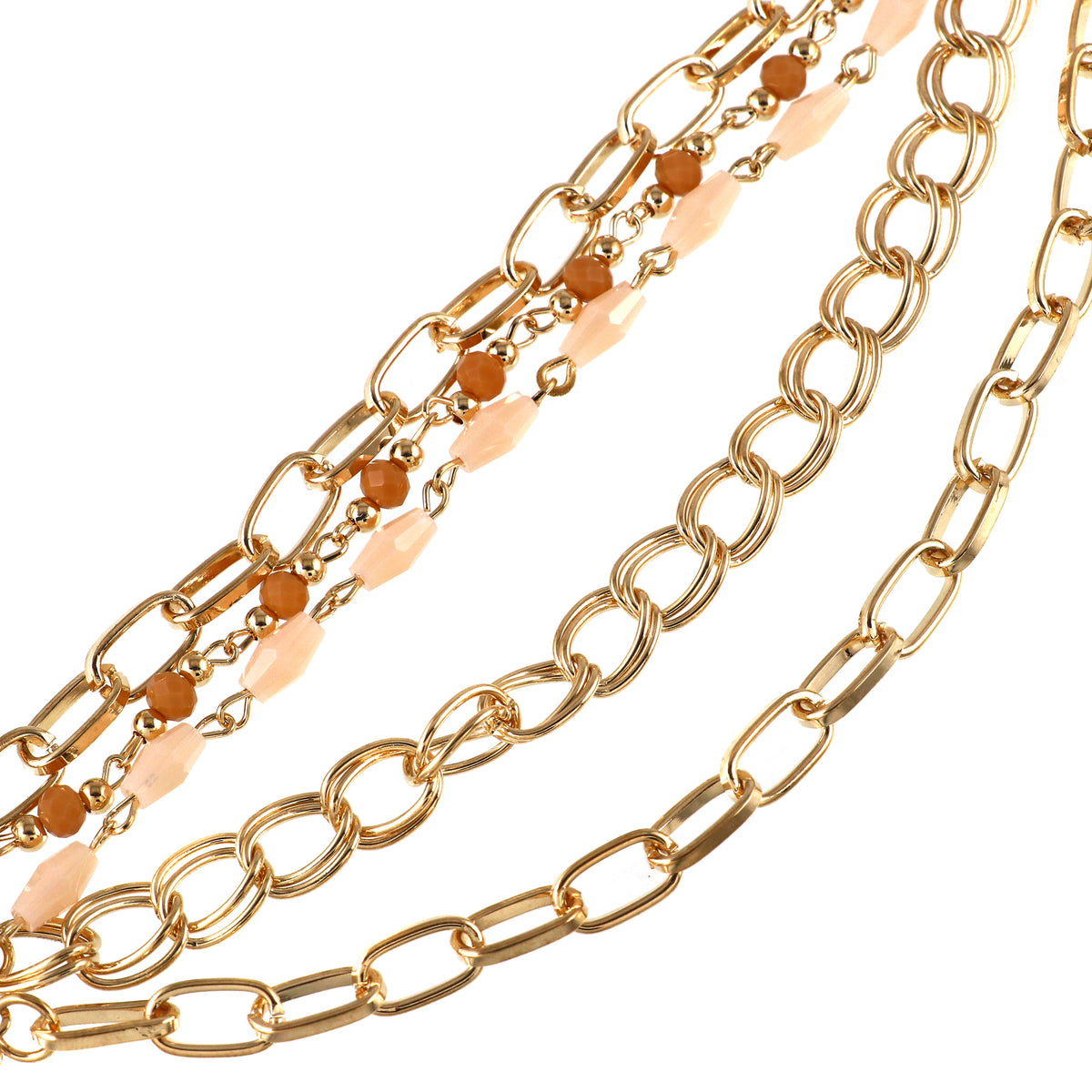 Gold Tone Chain Beaded Bracelet