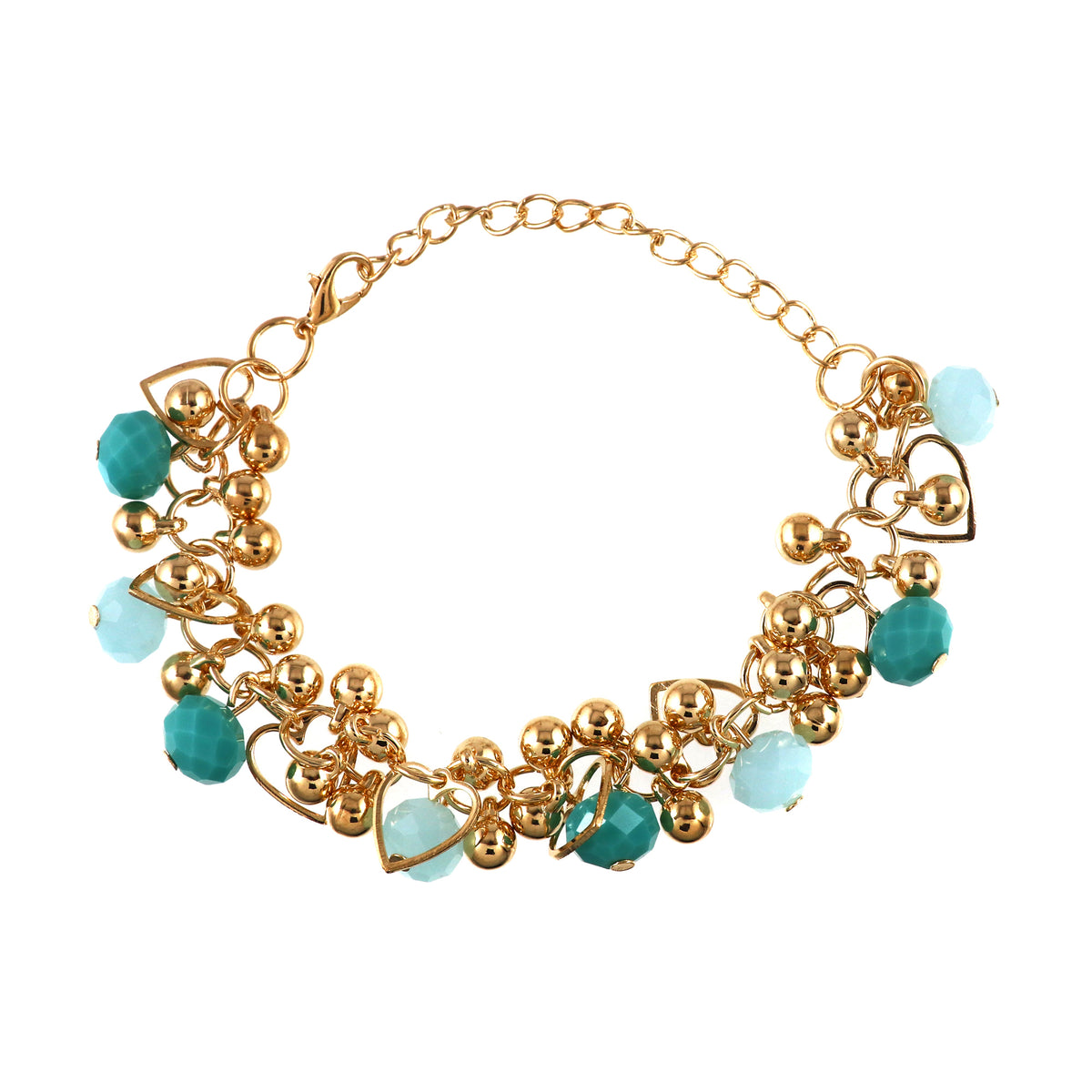 Gold Tone Chain Beaded Bracelet
