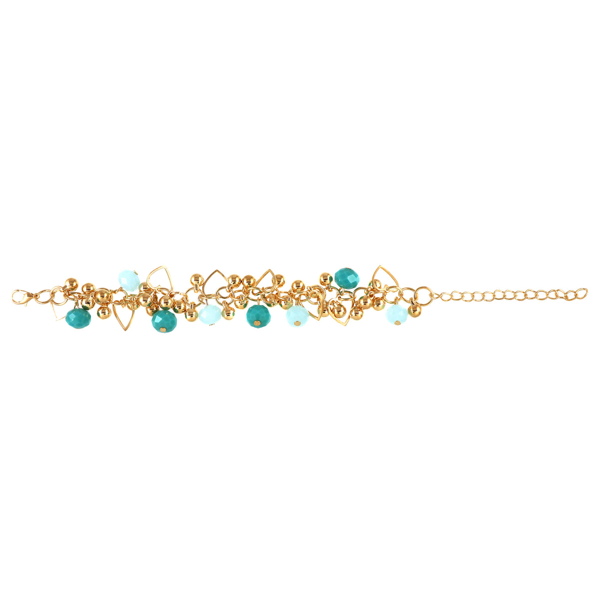 Gold Tone Chain Beaded Bracelet