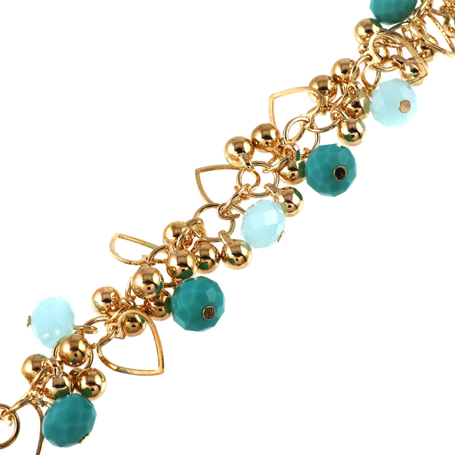Gold Tone Chain Beaded Bracelet