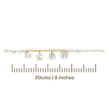 Load image into Gallery viewer, Moon Swan MultiCharm Chain Bracelet
