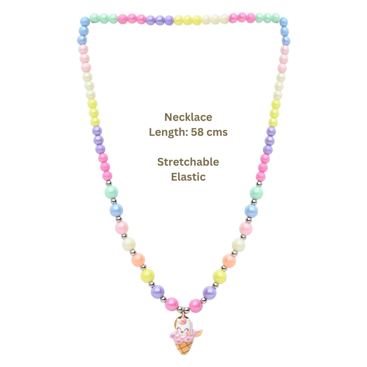 Unicorn Ice-Cream Charm Necklace Bracelet Set