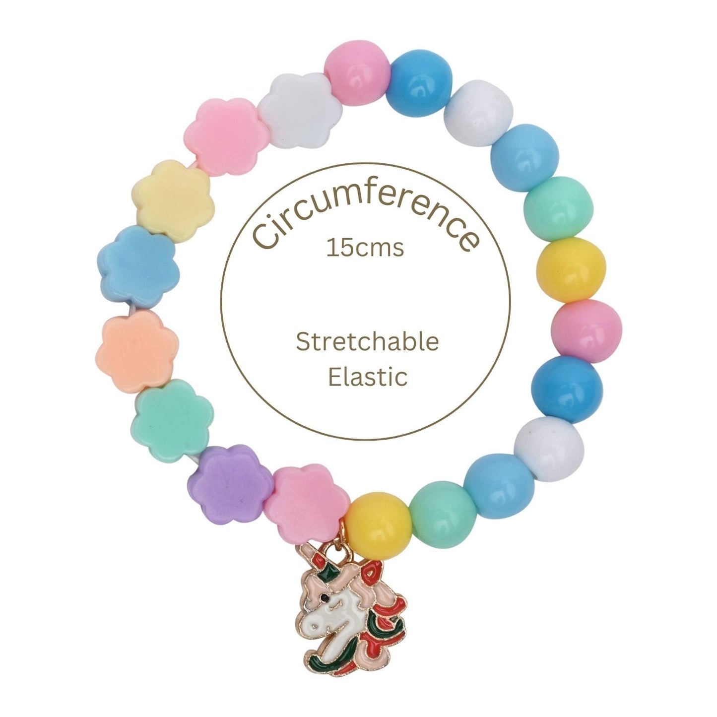Unicorn Rainbow Charm Set of 2 Beaded Bracelets