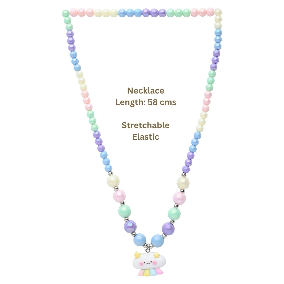 Smiley Cloud Charm Necklace Bracelet Set