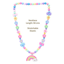 Load image into Gallery viewer, Rainbow Charm Beaded Necklace Bracelet Hair Clip Jewellery Set
