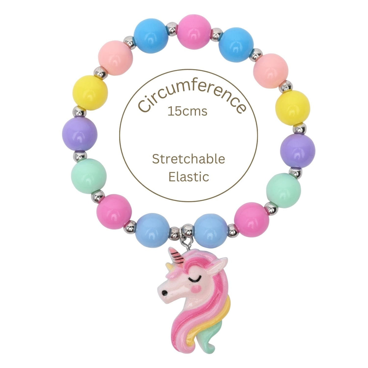 Unicorn Beaded Necklace Bracelet Finger Ring Hair Clip Jewellery Set