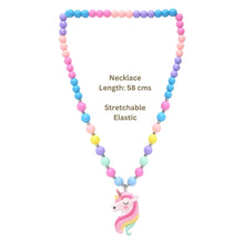 Load image into Gallery viewer, Unicorn Beaded Necklace Bracelet Finger Ring Hair Clip Jewellery Set
