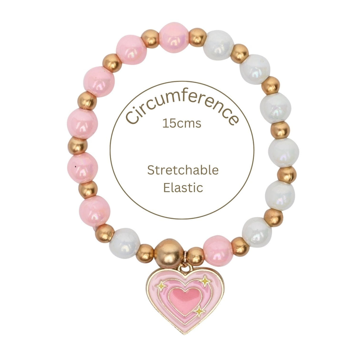 Heart Charm Beaded Bracelet