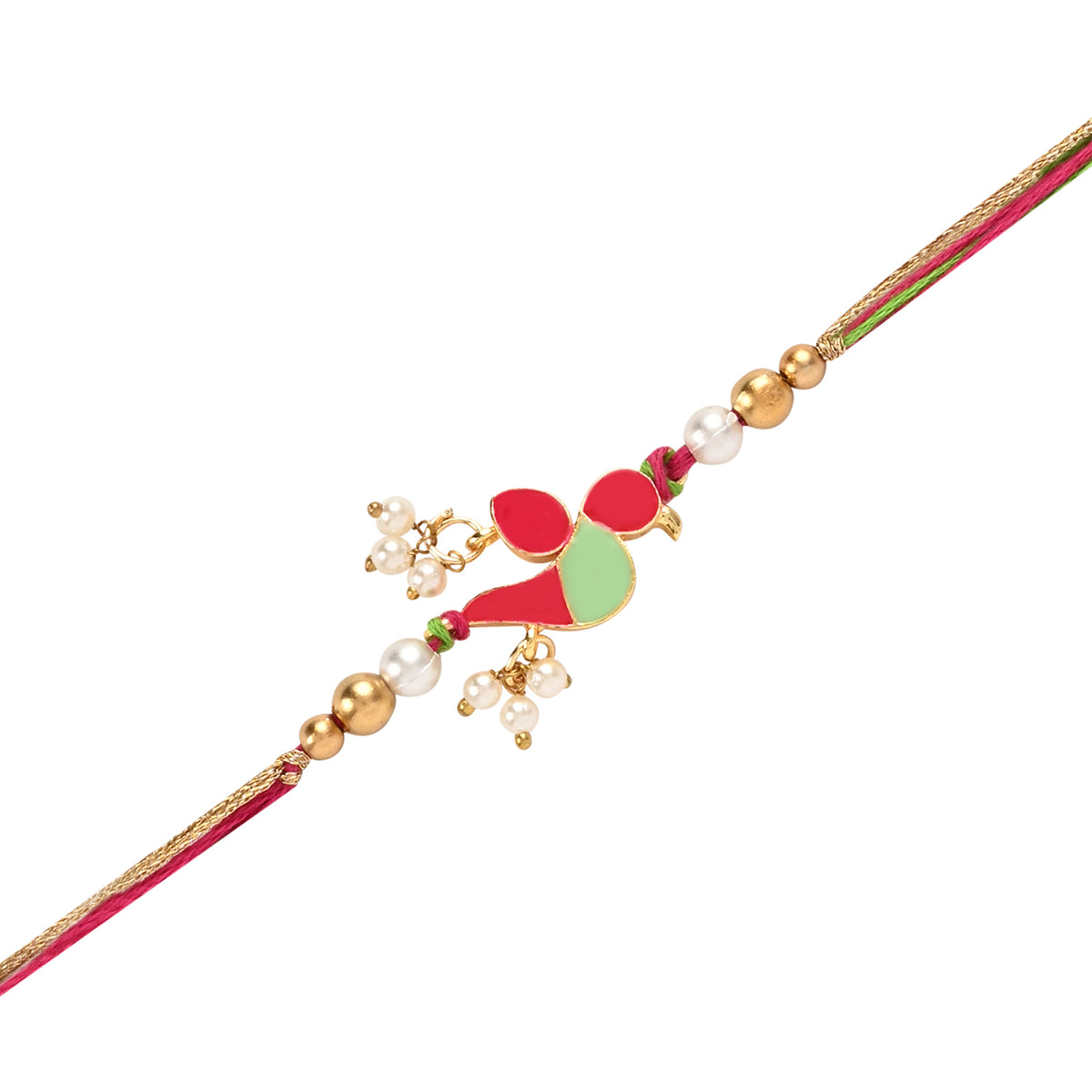 Parrot Jhumki Bracelet Rakhi Set for Bhai Bhabhi