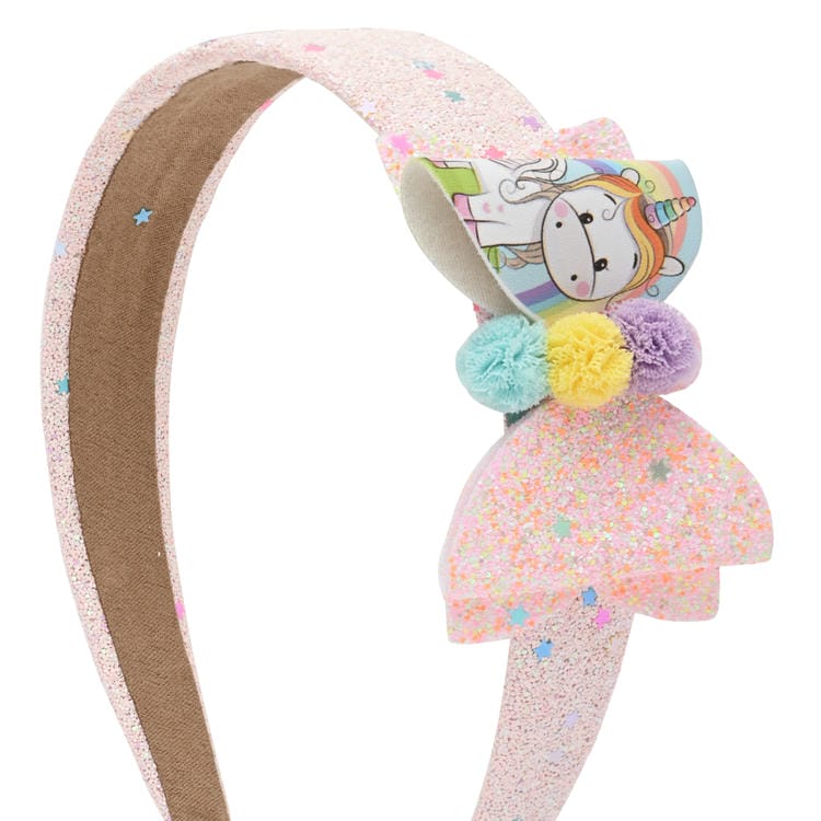 Unicorn Glitter Bow Hair Band